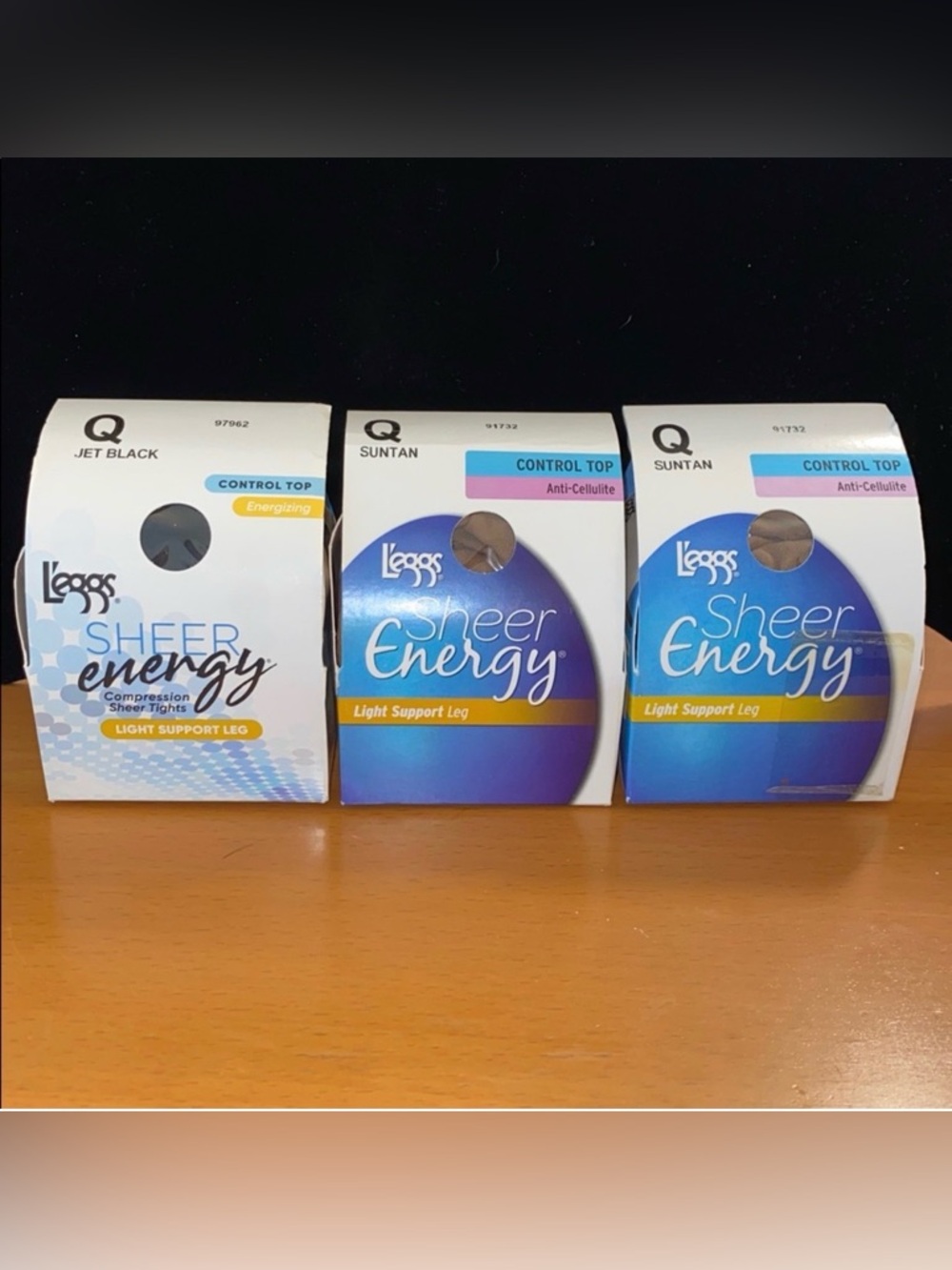 L’eggs Sheer Energy Anti-Cellulite Light Support Panty Hose Size Q Bundle